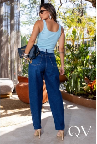 BLUSA REGATA EM MALHA CANELADA AZUL CLARO - LUZIA FAZZOLLI