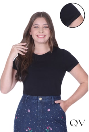 BLUSA RIBANA EM MOLETINHO PRETA - HAPUK