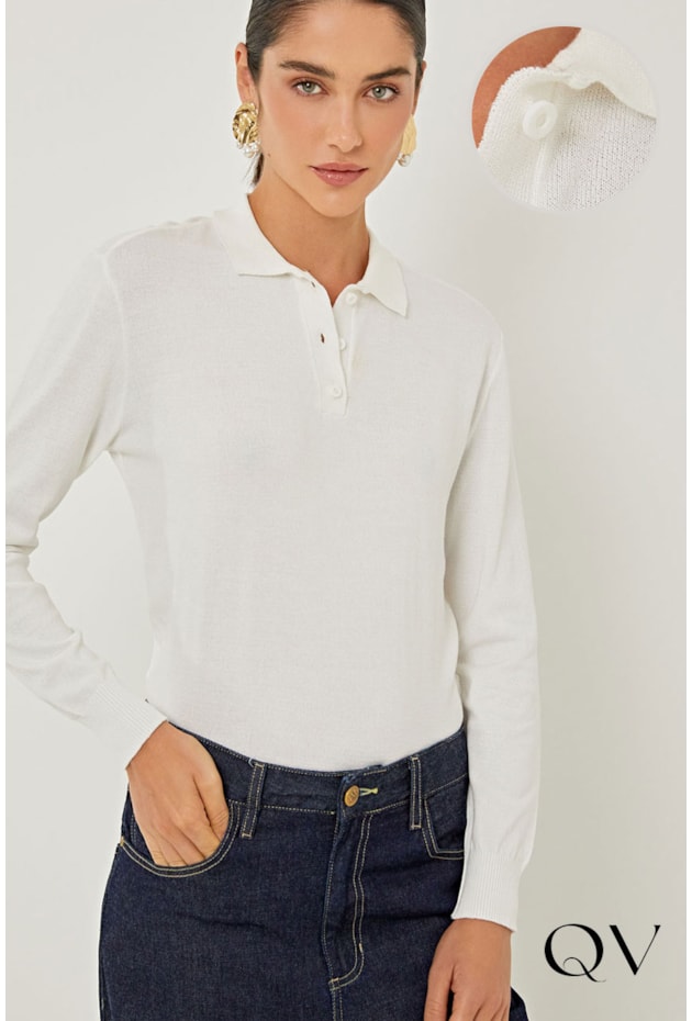 BLUSA SLIM EM TRICOT PREMIUM OFF - LINDA DE MORRER BLUSA SLIM EM TRICOT PREMIUM OFF - LINDA DE MORRER