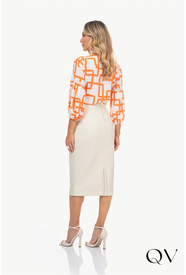 BLUSA TOQUE DE SEDA ESTAMPA GEOMÉTRICA - VIA TOLENTINO BLUSA TOQUE DE SEDA ESTAMPA GEOMÉTRICA - VIA TOLENTINO