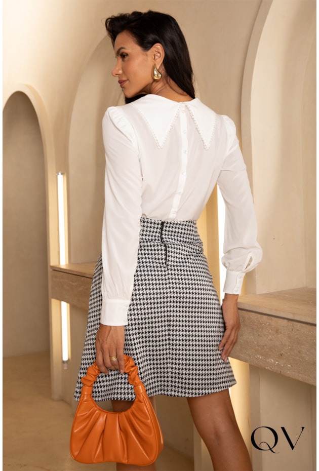 BLUSA TOQUE DE SEDA OFF WHITE - JANY PIM BLUSA TOQUE DE SEDA OFF WHITE - JANY PIM