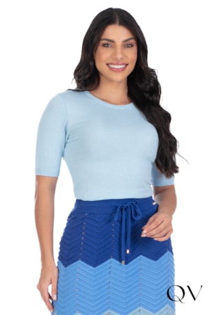 BLUSA TRICÔ BASIC AZUL - HAPUK