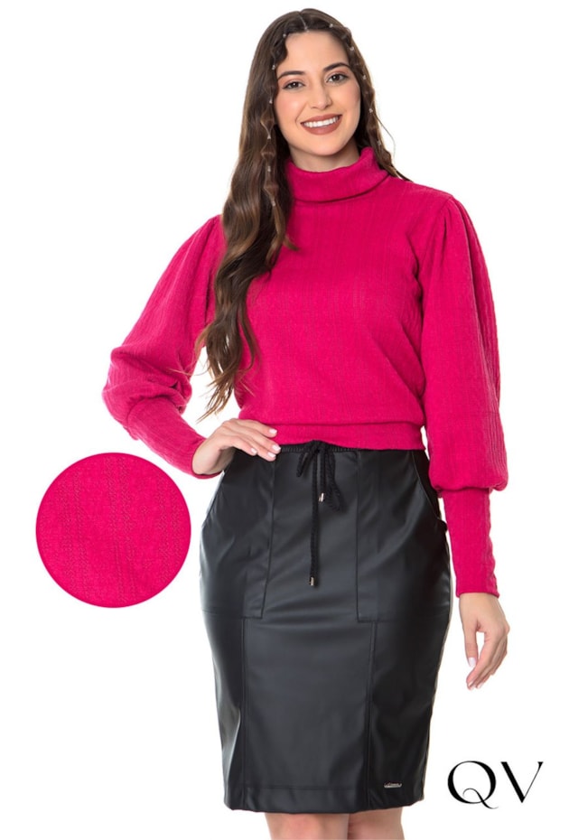 BLUSA TRICÔ GOLA ALTA PINK - HAPUK BLUSA TRICÔ GOLA ALTA PINK - HAPUK
