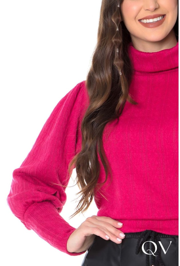 BLUSA TRICÔ GOLA ALTA PINK - HAPUK BLUSA TRICÔ GOLA ALTA PINK - HAPUK