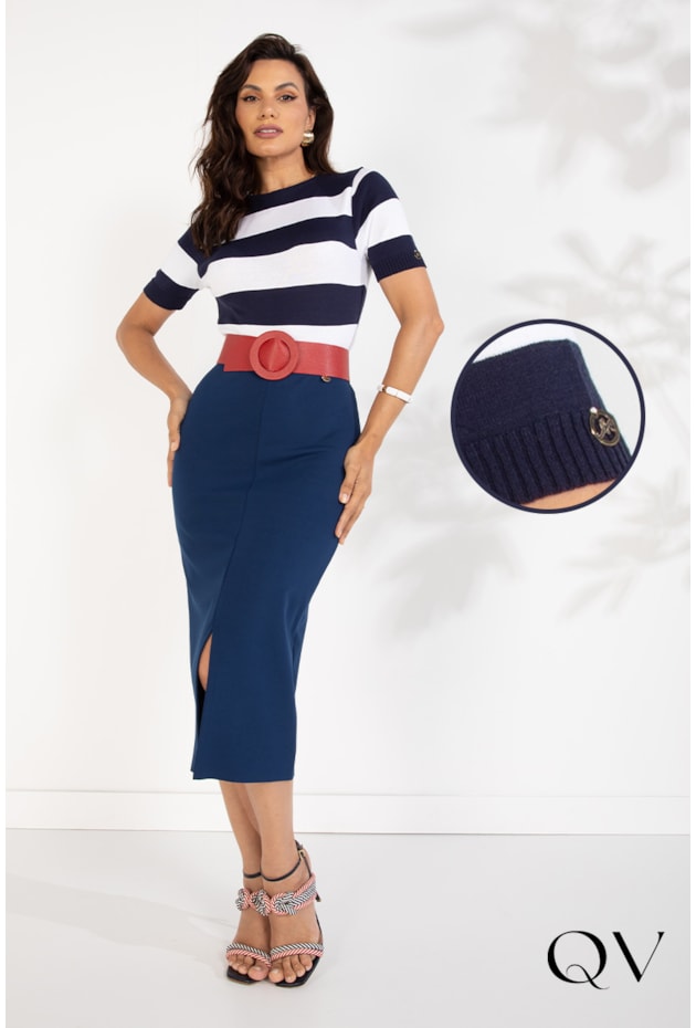 BLUSA TRICÔ LISTRADA MARINHO - LEKAZIS BLUSA TRICÔ LISTRADA MARINHO - LEKAZIS