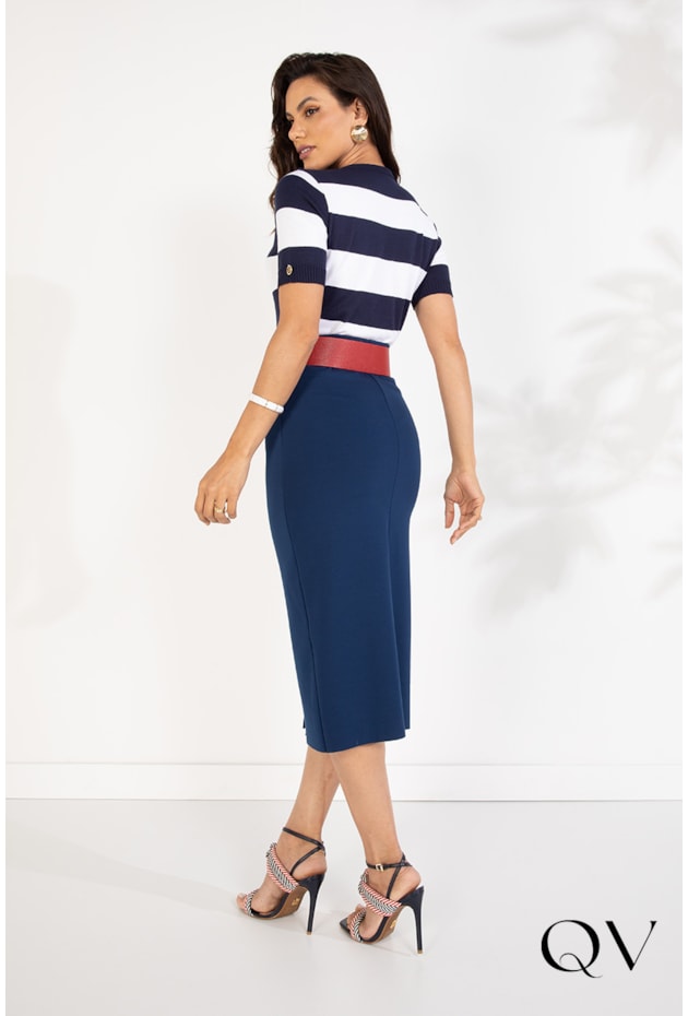 BLUSA TRICÔ LISTRADA MARINHO - LEKAZIS BLUSA TRICÔ LISTRADA MARINHO - LEKAZIS