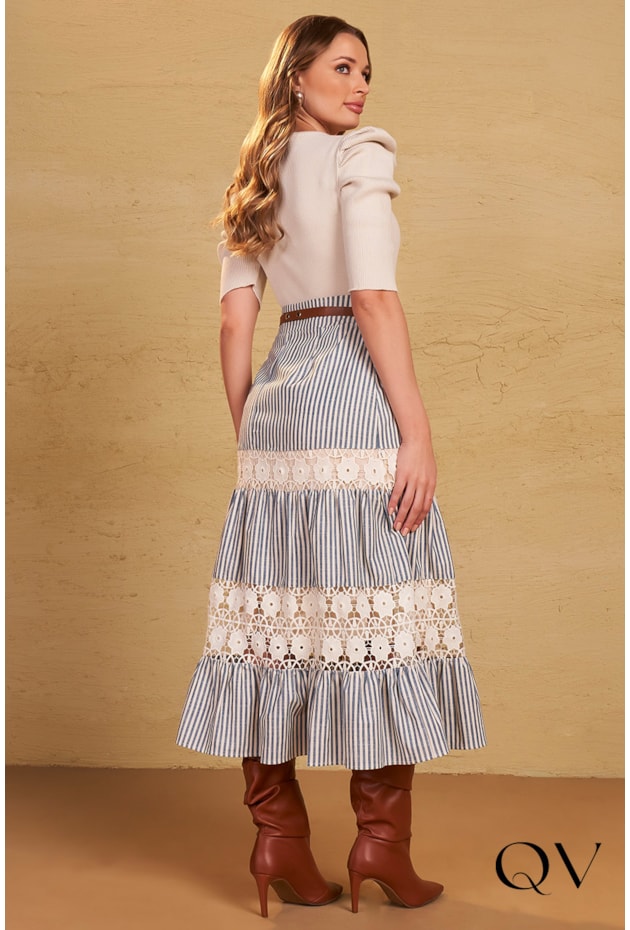 BLUSA TRICÔ MANGAS PRINCESA OFF - FASCÍNIUS BLUSA TRICÔ MANGAS PRINCESA OFF - FASCÍNIUS