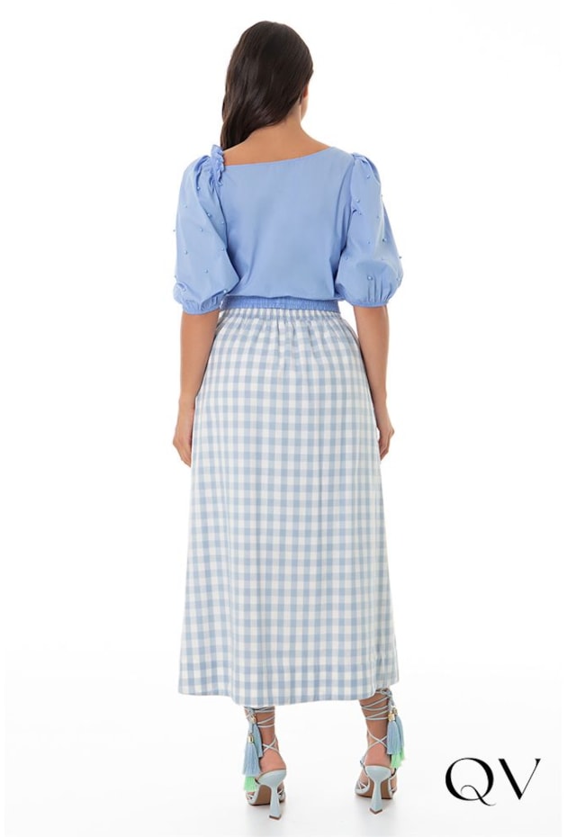 BLUSA TRICOLINE PÉROLAS AZUL - HAPUK BLUSA TRICOLINE PÉROLAS AZUL - HAPUK