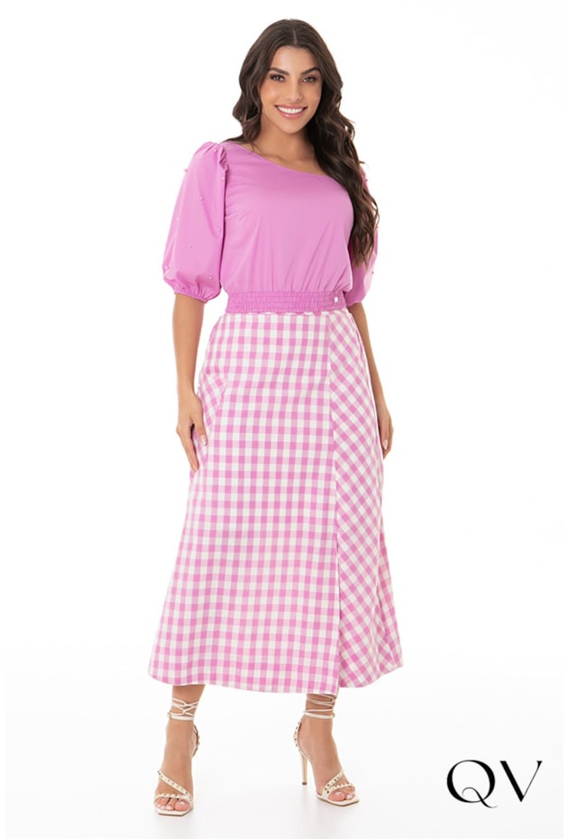 BLUSA TRICOLINE PÉROLAS ROSA - HAPUK BLUSA TRICOLINE PÉROLAS ROSA - HAPUK