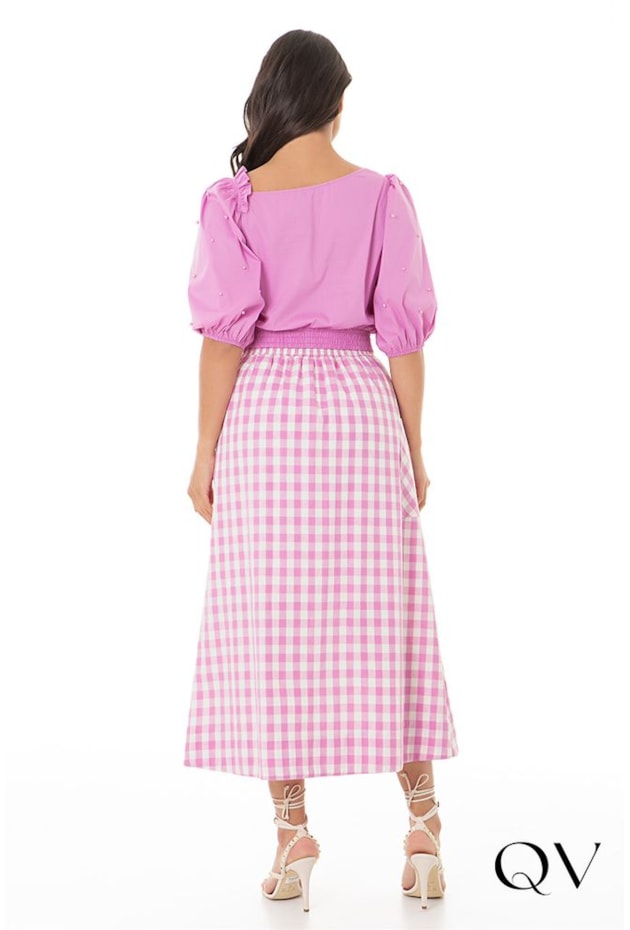 BLUSA TRICOLINE PÉROLAS ROSA - HAPUK BLUSA TRICOLINE PÉROLAS ROSA - HAPUK