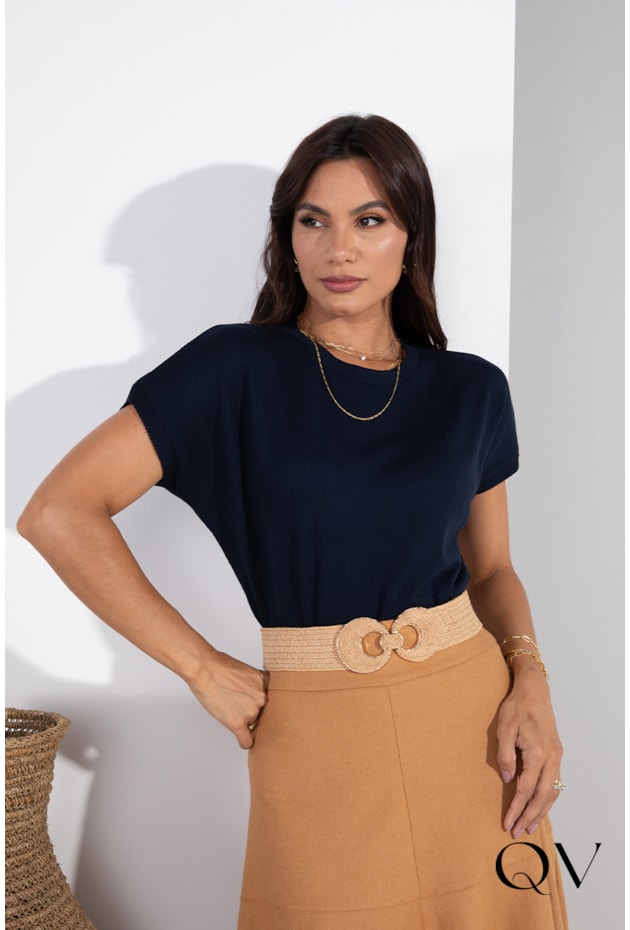 BLUSA TRICOT AZUL MARINHO - LEKAZIS BLUSA TRICOT AZUL MARINHO - LEKAZIS