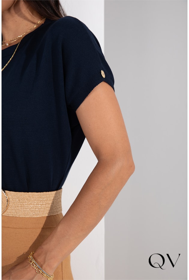 BLUSA TRICOT AZUL MARINHO - LEKAZIS BLUSA TRICOT AZUL MARINHO - LEKAZIS