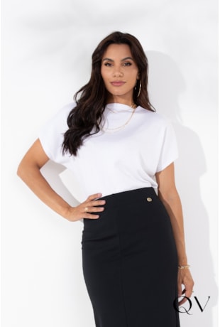 BLUSA TRICOT BASIC BRANCO - LEKAZIS