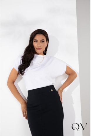 BLUSA TRICOT BASIC BRANCO - LEKAZIS
