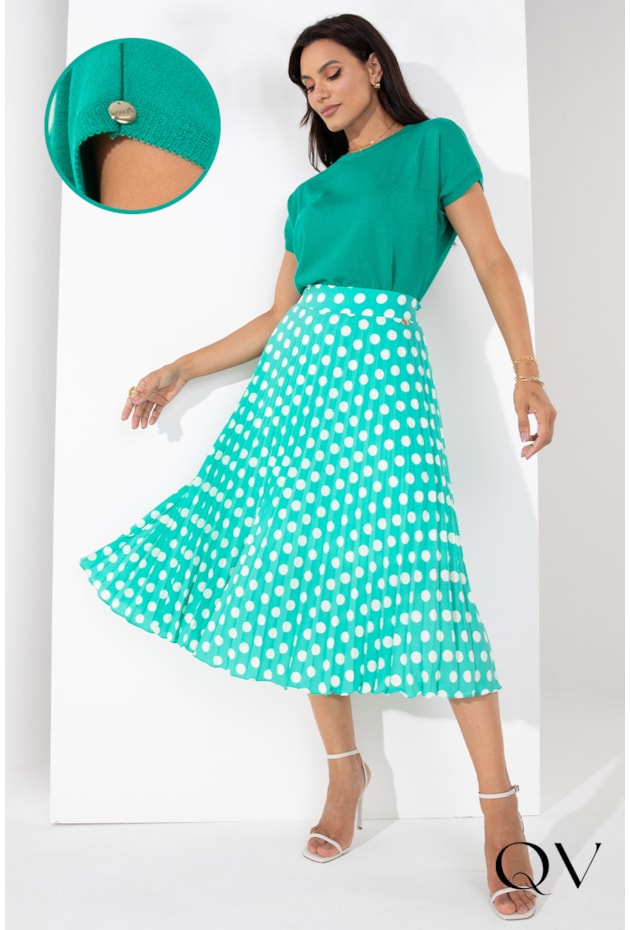BLUSA TRICOT BASIC VERDE CIANO - LEKAZIS BLUSA TRICOT BASIC VERDE CIANO - LEKAZIS