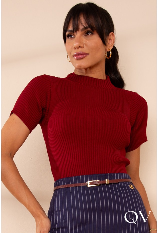 BLUSA TRICÔT GOLA ALTA CHERRY - LEKAZIS BLUSA TRICÔT GOLA ALTA CHERRY - LEKAZIS