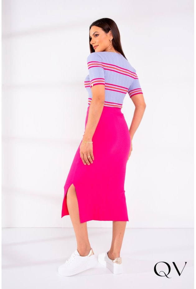 BLUSA TRICOT LISTRADA LILÁS - LEKAZIS BLUSA TRICOT LISTRADA LILÁS - LEKAZIS