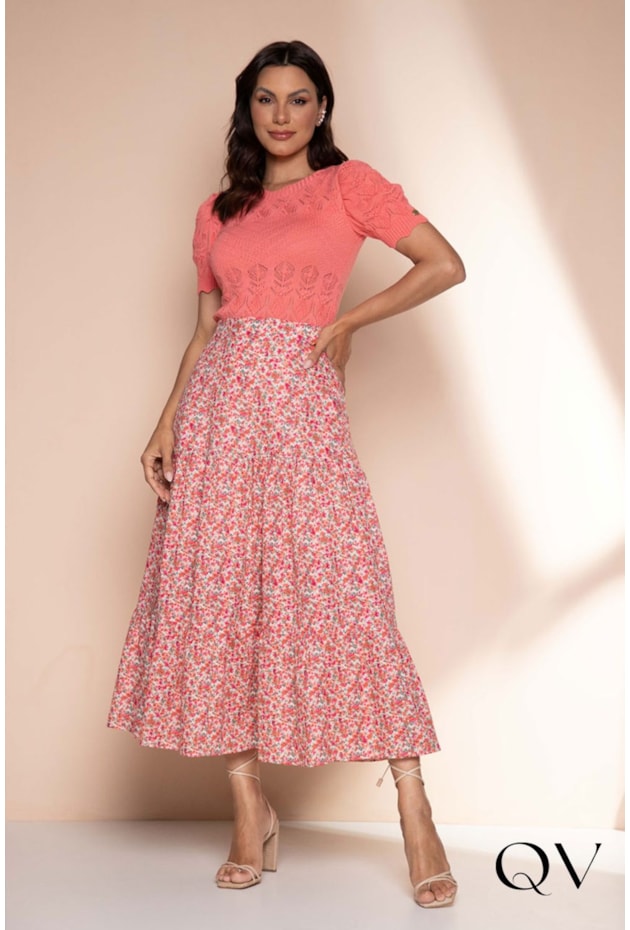 BLUSA TRICOT MANGA CURTA CORAL - LEKAZIS BLUSA TRICOT MANGA CURTA CORAL - LEKAZIS