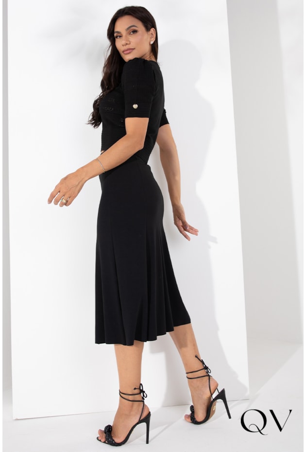 BLUSA TRICOT RENDADO PRETO - LEKAZIS BLUSA TRICOT RENDADO PRETO - LEKAZIS