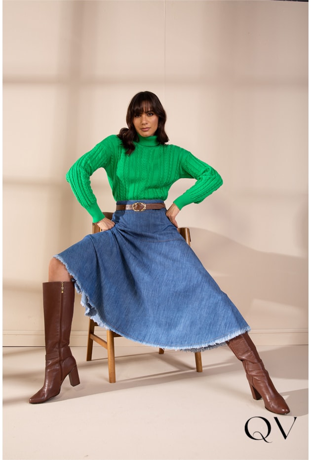 BLUSA TRICOT VERDE BANDEIRA - LEKAZIS BLUSA TRICOT VERDE BANDEIRA - LEKAZIS