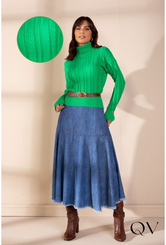 BLUSA TRICOT VERDE BANDEIRA - LEKAZIS BLUSA TRICOT VERDE BANDEIRA - LEKAZIS