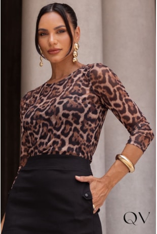BLUSA TULE ANIMAL PRINT - JANY PIM