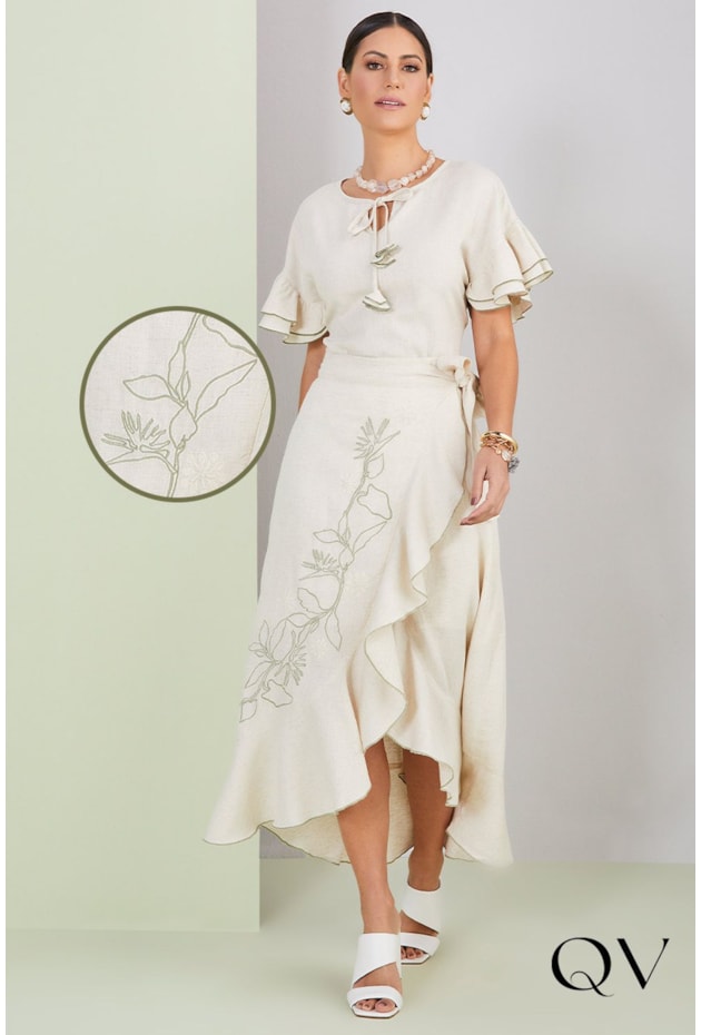 BLUSA VISCOLINHO BABADOS BEGE - TITANIUM JEANS BLUSA VISCOLINHO BABADOS BEGE - TITANIUM JEANS