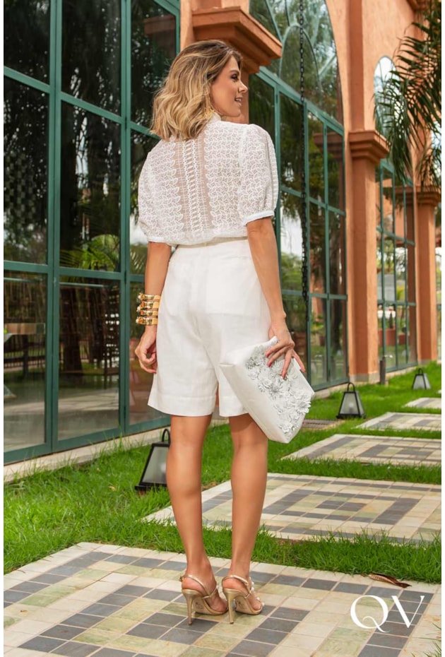 BLUSA VOIL BORDADO OFF WHITE - LUZIA FAZZOLLI