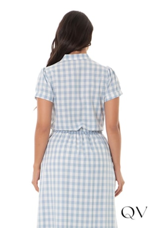 BLUSA XADREZ VICHY AZUL - HAPUK