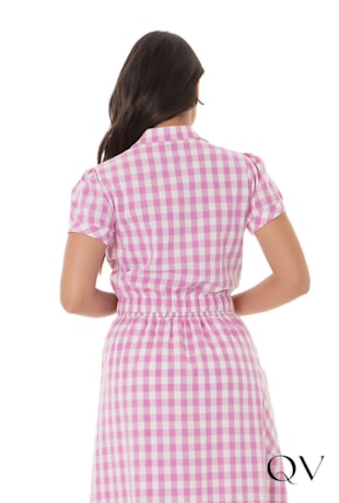 BLUSA XADREZ VICHY ROSA - HAPUK