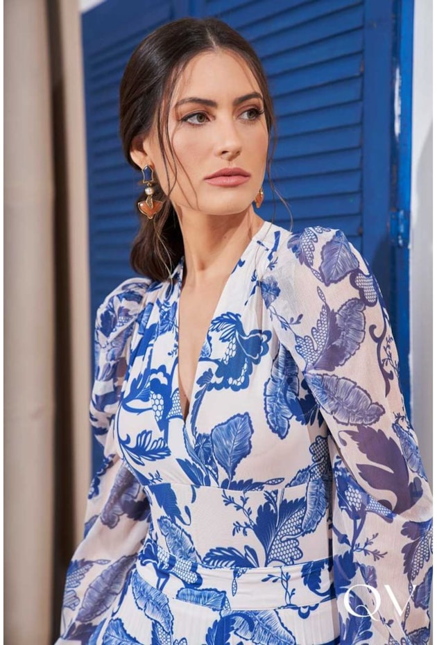 BODY ESTAMPA EXCLUSIVA FLORAL AZUL - TITANIUM JEANS BODY ESTAMPA EXCLUSIVA FLORAL AZUL - TITANIUM JEANS