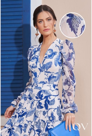 BODY ESTAMPA EXCLUSIVA FLORAL AZUL - TITANIUM JEANS