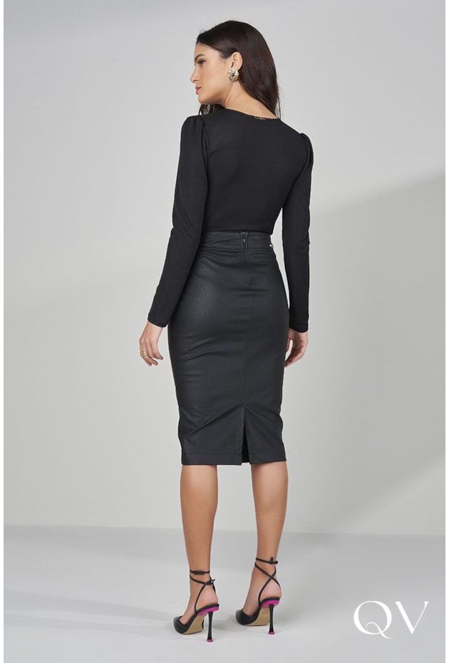 BODY MALHA COM TRANSPASSE PRETO - TITANIUM JEANS BODY MALHA COM TRANSPASSE PRETO - TITANIUM JEANS