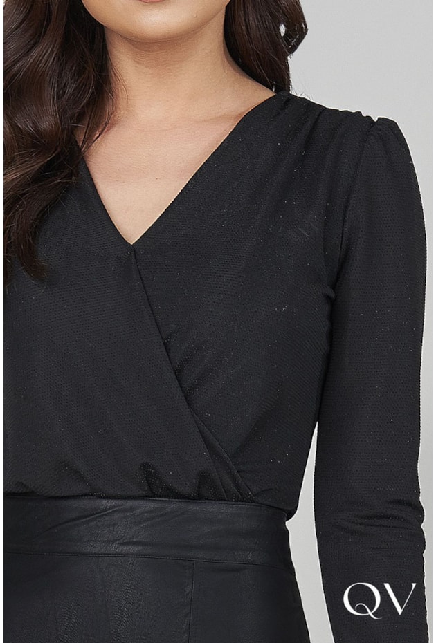 BODY MALHA COM TRANSPASSE PRETO - TITANIUM JEANS BODY MALHA COM TRANSPASSE PRETO - TITANIUM JEANS