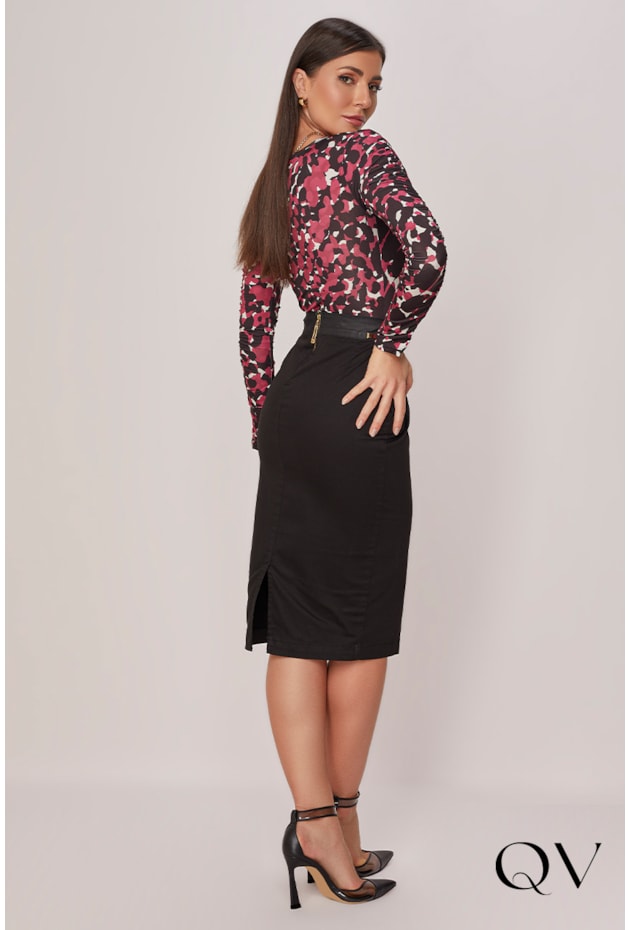 BODY MANGA LONGA ESTAMPADO - TITANIUM JEANS BODY MANGA LONGA ESTAMPADO - TITANIUM JEANS