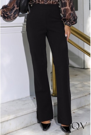 CALÇA ALFAIATARIA COM BOTÕES PRETO - LUZIA FAZZOLLI CALÇA ALFAIATARIA COM BOTÕES PRETO - LUZIA FAZZOLLI