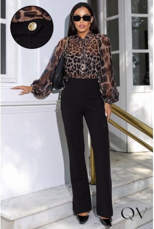 CALÇA ALFAIATARIA COM BOTÕES PRETO - LUZIA FAZZOLLI CALÇA ALFAIATARIA COM BOTÕES PRETO - LUZIA FAZZOLLI