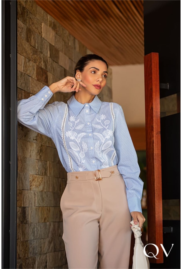 CALÇA ALFAIATARIA DETALHE CÓS BEGE - LUZIA FAZZOLLI CALÇA ALFAIATARIA DETALHE CÓS BEGE - LUZIA FAZZOLLI