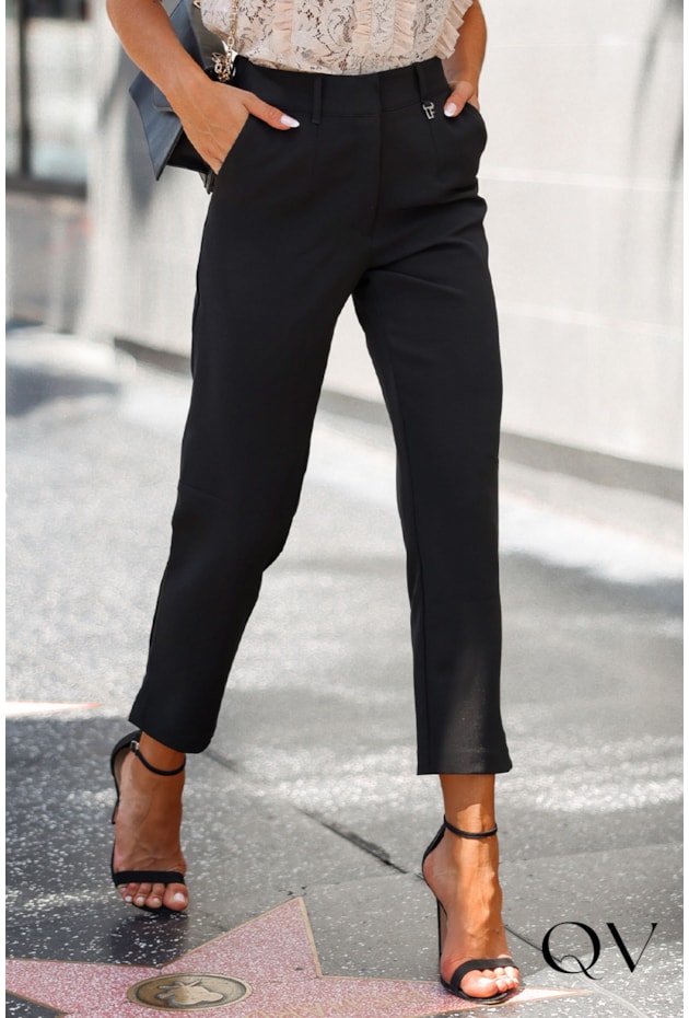 CALÇA ALFAIATARIA FENDA LATERAL PRETO - LUZIA FAZZOLLI