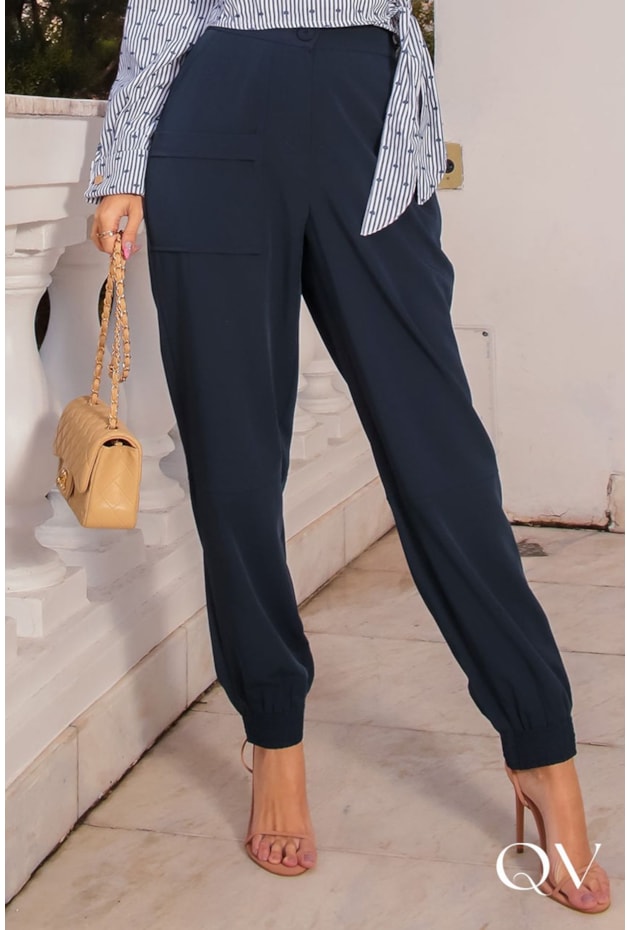 CALÇA ALFAIATARIA JOGGER AZUL MARINHO - LUZIA FAZZOLLI CALÇA ALFAIATARIA JOGGER AZUL MARINHO - LUZIA FAZZOLLI