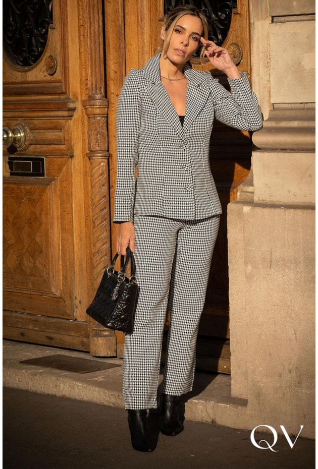 CALÇA ALFAIATARIA PIED DE POULE P&B - LUZIA FAZZOLLI CALÇA ALFAIATARIA PIED DE POULE P&B - LUZIA FAZZOLLI