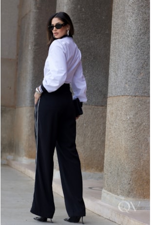 CALÇA COM PESPONTO EM ALFAIATARIA PRETO - LUZIA FAZZOLLI