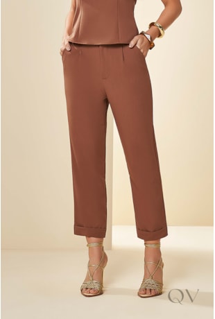 CALÇA COMFY EM PLANO ALFAIATARIA CACAU - DOCE TRAMA