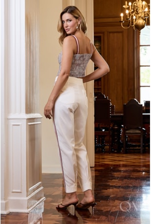 CALÇA EM ALFAIATARIA OFF WHITE - LUZIA FAZZOLLI
