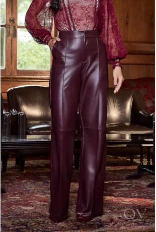 CALÇA EM COURO LEGÍTIMO MARSALA - LUZIA FAZZOLLI