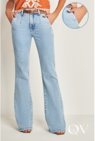 CALÇA EM JEANS COM ELASTANO CLARO - DOCE TRAMA