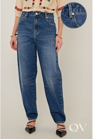 CALÇA EM JEANS RETA COM PASSANTES AZUL - LINDA DE MORRER CALÇA EM JEANS RETA COM PASSANTES AZUL - LINDA DE MORRER