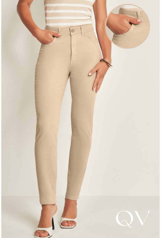 CALÇA EM SARJA COM ELASTANO FENDI - DOCE TRAMA