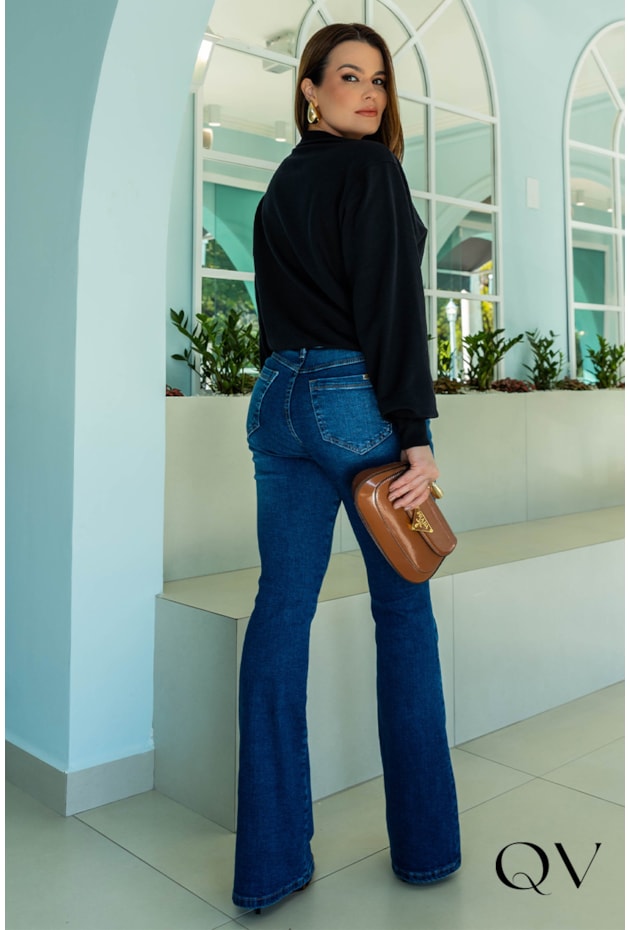 CALÇA JEANS BOOT CUT AZUL - LUZIA FAZZOLLI