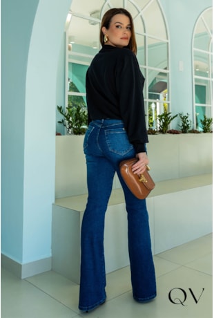 CALÇA JEANS BOOT CUT AZUL - LUZIA FAZZOLLI